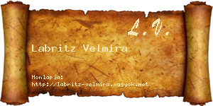 Labritz Velmira névjegykártya